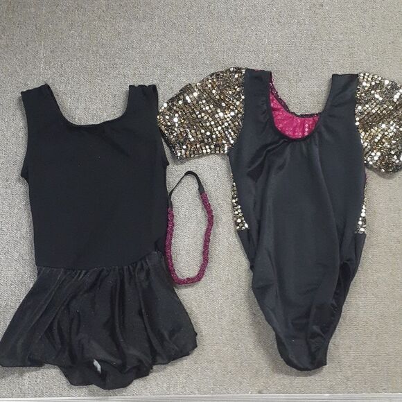 4 pc bundle of unicorn leortard and flashy dancer, hair pc, white pantyhose. - Picture 6 of 7